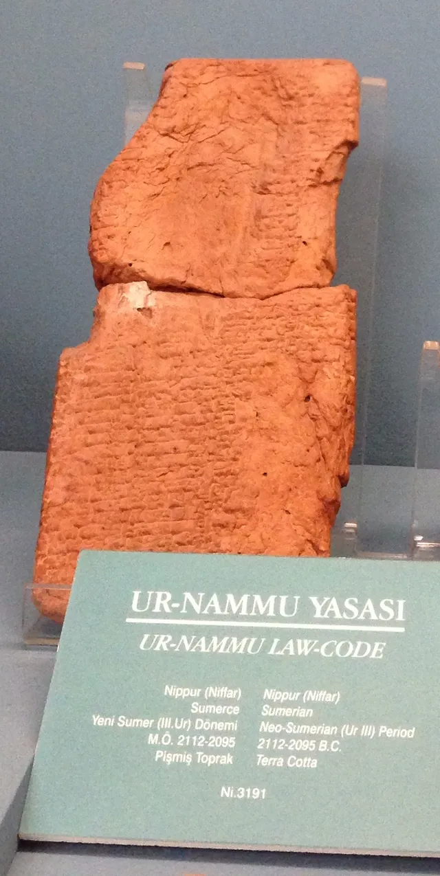 Stone tablet of the Code of Ur-Nammu at the Istanbul Archaeology Museums